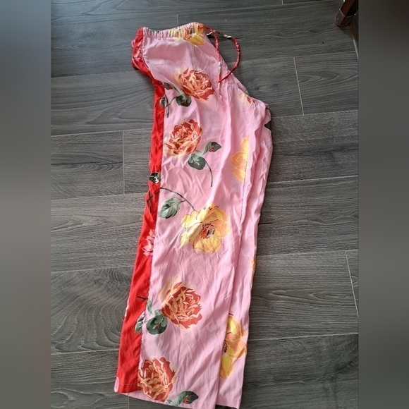 VICTORIA'S SECRET silky feel polyester floral PJ lounge pants pockets LG - Picture 4 of 6